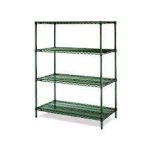 Eboxy wire shelving unit.