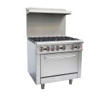 Commercial cooking range gas 6 Burner With gas oven