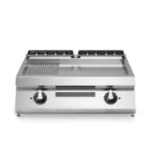 Electric griddle, 2/3 smooth 1/3 ribbed mild steel plate, top