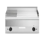 Electric griddle, 2/3 smooth 1/3 ribbed mild steel plate, top