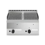 Lava-stone grill, 2 cooking zones in cast iron, top