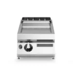 Gas griddle, smooth mild steel plate, top