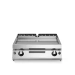 Gas griddle, smooth mild steel plate, top