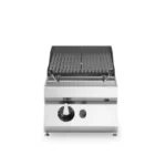 Lava-stone grill, 1 cooking zone in cast iron, top