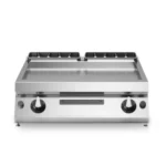 Gas griddle, smooth mild steel plate, top