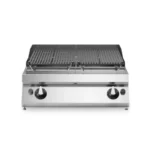 Lava-stone grill, 2 cooking zones in cast iron, top